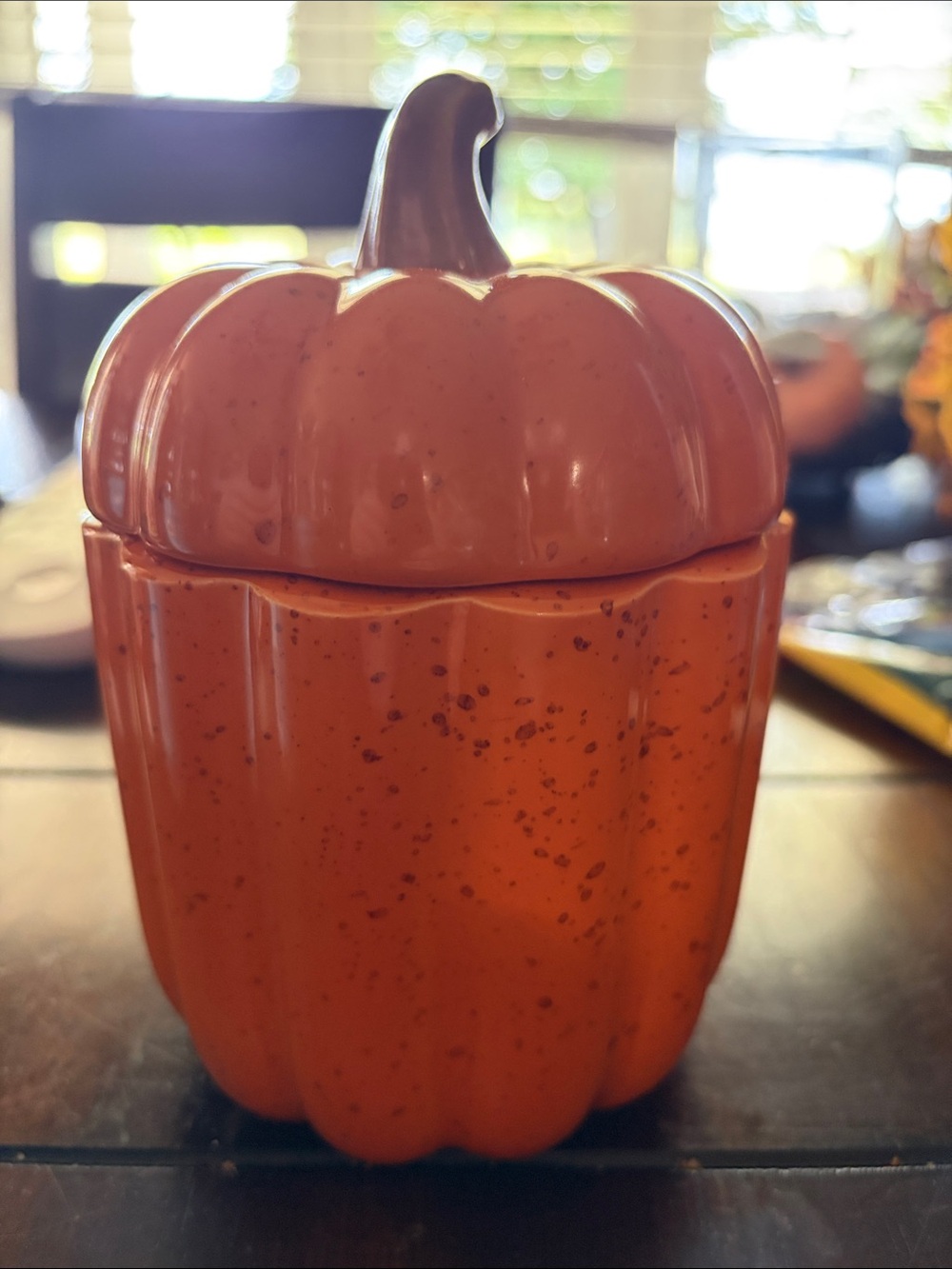 Decorative Orange Pumpkin Ceramic Candy Jar - Brand